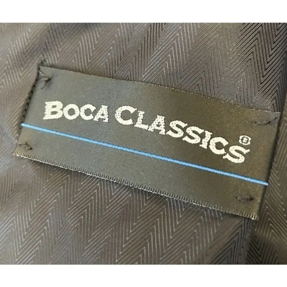 Boca Classics Men's Faux Suede Sport Coat 44L Blue 2 Button Very Soft